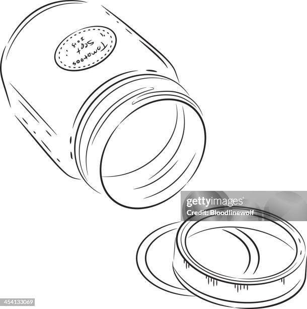 linework canning jar - side - making jam stock illustrations