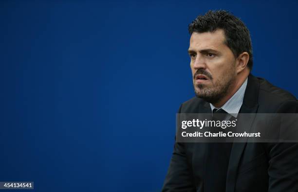 Brighton manager Oscar Garcia during the Sky Bet Championship match between Brighton and Hove Albion and Leicester City at The Amex Stadium on...