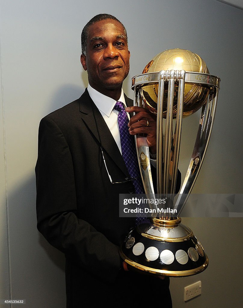 The ICC Cricket World Cup Trophy at the England v India - Royal London One-Day Series 2014