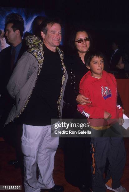 Actor Robin Williams, wife Marsha and son Cody attend the "Harry Potter and the Chamber of Secrets" New York City Premiere on November 10, 2002 at...