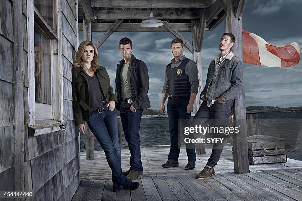 Pictured: Emily Rose as Audrey Parker, Lucas Bryant as Nathan Wuornos, Adam Copeland as Dwight Hendrickson, Eric Balfour as Duke Crocker --