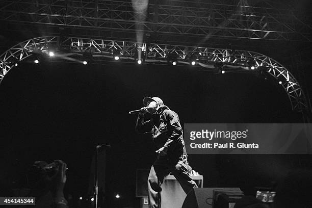 Earl Sweatshirt performs onstage at LA Sports Arena & Exposition Park on August 24, 2014 in Los Angeles, California.