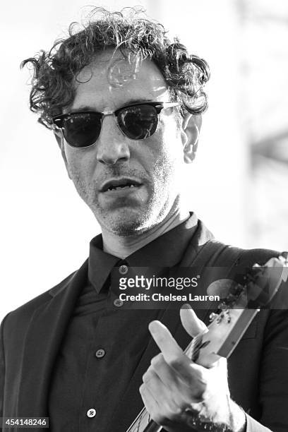 Musician Eric Emm of Tanlines performs during day 2 of FYF Fest at Los Angeles Sports Arena on August 24, 2014 in Los Angeles, California.