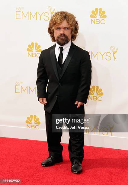 Actor Peter Dinklage attends the 66th Annual Primetime Emmy Awards held at Nokia Theatre L.A. Live on August 25, 2014 in Los Angeles, California.