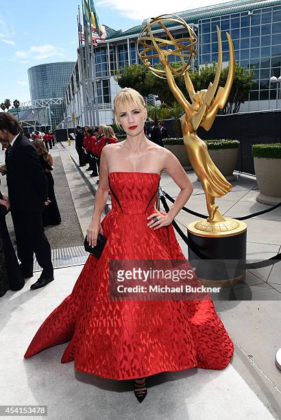 Actress January Jones attends the 66th Annual Primetime Emmy Awards held at Nokia Theatre L.A. Live on August 25, 2014 in Los Angeles, California.