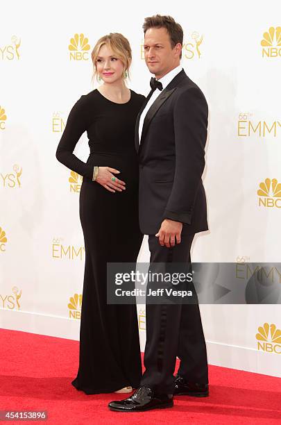 Actor Josh Carles and Sophie Flack attend the 66th Annual Primetime Emmy Awards held at Nokia Theatre L.A. Live on August 25, 2014 in Los Angeles,...