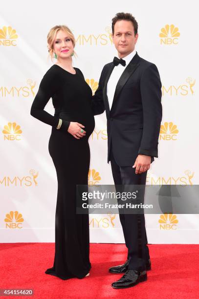 Sophie Flack and actor Josh Charles attend the 66th Annual Primetime Emmy Awards held at Nokia Theatre L.A. Live on August 25, 2014 in Los Angeles,...