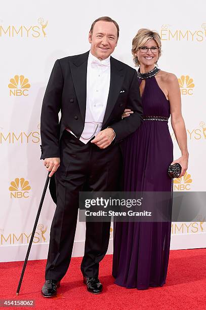 Actor Kevin Spacey and TV personality Ashleigh Banfield attend the 66th Annual Primetime Emmy Awards held at Nokia Theatre L.A. Live on August 25,...