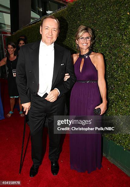 66th ANNUAL PRIMETIME EMMY AWARDS -- Pictured: Actor Kevin Spacey and TV personality Ashleigh Banfield arrive to the 66th Annual Primetime Emmy...