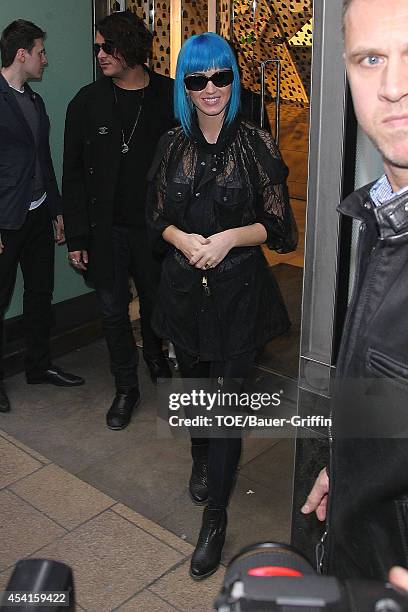 Katy Perry is seen on March 19, 2012 in London, United Kingdom.