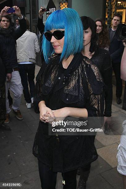 Katy Perry is seen on March 19, 2012 in London, United Kingdom.