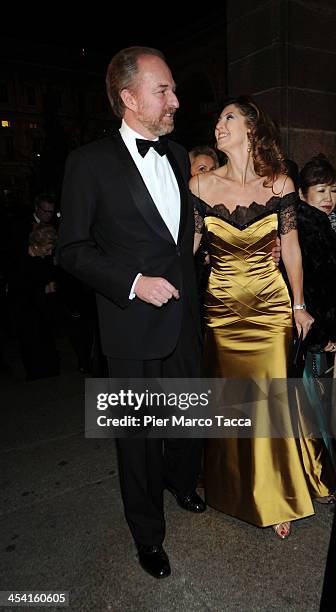 Arturo Artom and Alessandra Repini attend Teatro Alla Scala 2013/14 Opening on December 7, 2013 in Milan, Italy.