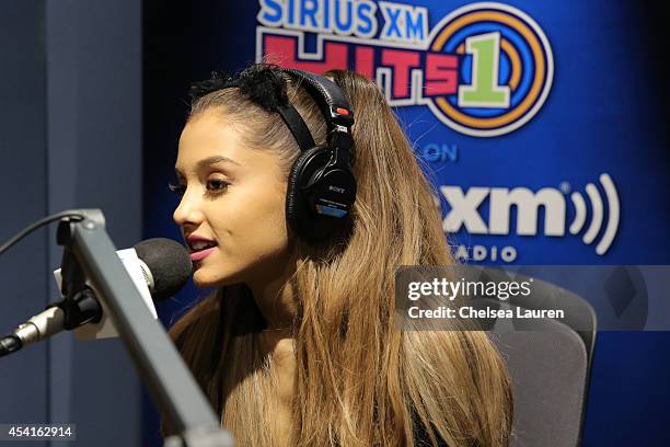 Singer Ariana Grande attends SiriusXM Hits 1's The Morning Mash Up Broadcast at SiriusXM Studios on August 25, 2014 in Los Angeles, California.