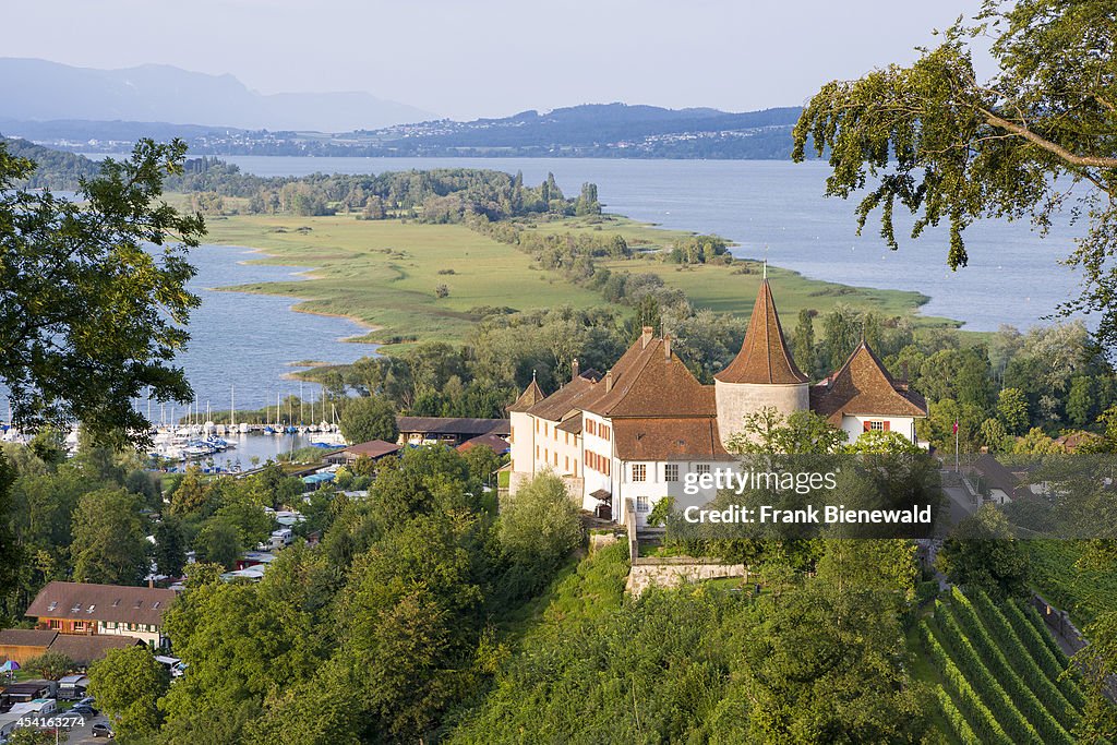 The Erlach Castle is located on a hill and surrounded by...