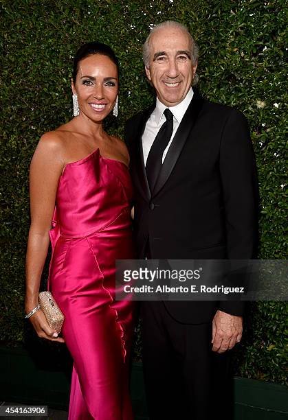 Chairman and CEO Gary Barber and Nadine Barber attend the 66th Annual Primetime Emmy Awards held at the Nokia Theatre L.A. Live on August 25, 2014 in...