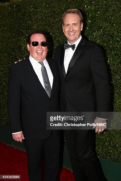 66th ANNUAL PRIMETIME EMMY AWARDS -- Pictured: David Janollari and Bob Greenblatt, Chairman, NBC Entertainment arrive to the 66th Annual Primetime...