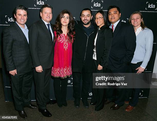 Adam Del Deo, Ted Sarandos, director Jehane Noujaim, producer Karim Amer, Lisa Nishimura, Rob Williams and Cindy Holland attend the International...