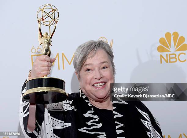 66th ANNUAL PRIMETIME EMMY AWARDS -- Pictured: Actress Kathy Bates, winner of Outstanding Supporting Actress In A Miniseries Or A Movie for "American...
