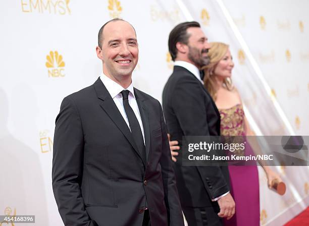 66th ANNUAL PRIMETIME EMMY AWARDS -- Pictured: Actor Tony Hale arrives to the 66th Annual Primetime Emmy Awards held at the Nokia Theater on August...