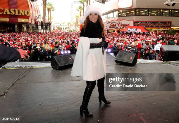 Singer Shania Twain appears as the grand marshal during the opening ceremony at the ninth annual Las Vegas Great Santa Run benefiting Opportunity...