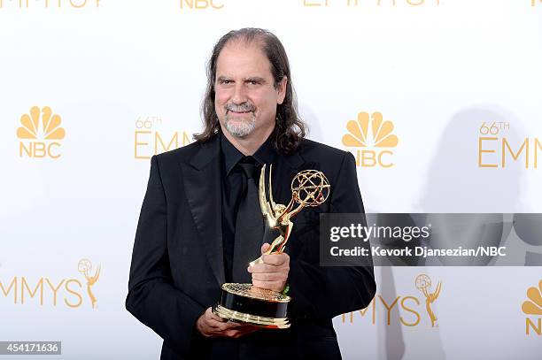 66th ANNUAL PRIMETIME EMMY AWARDS -- Pictured: Director Glenn Weiss, winner of Outstanding Directing For A Variety Special for "67th Annual Tony...