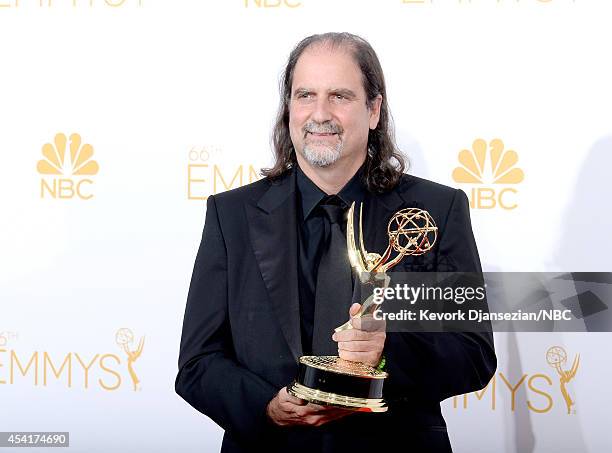 66th ANNUAL PRIMETIME EMMY AWARDS -- Pictured: Director Glenn Weiss, winner of Outstanding Directing For A Variety Special for "67th Annual Tony...