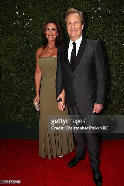 66th ANNUAL PRIMETIME EMMY AWARDS -- Pictured: Kathleen Treado and actor Jeff Daniels arrive to the 66th Annual Primetime Emmy Awards held at the...