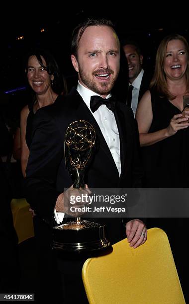 Actor Aaron Paul attends the 66th Annual Primetime Emmy Awards Governors Ball held at Los Angeles Convention Center on August 25, 2014 in Los...