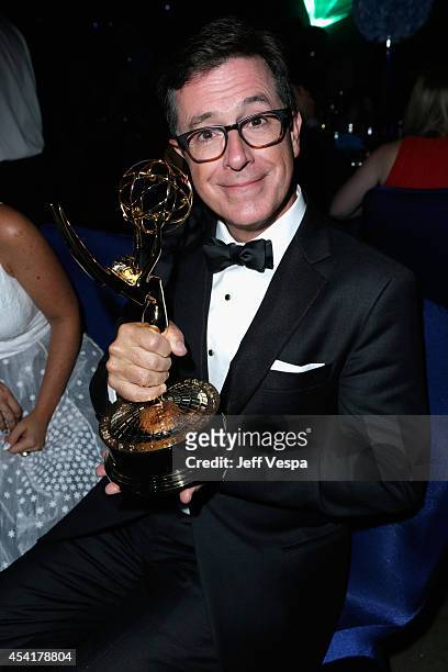 Comedian Stephen Colbert attends the 66th Annual Primetime Emmy Awards Governors Ball held at Los Angeles Convention Center on August 25, 2014 in Los...