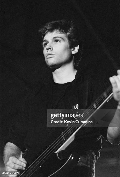 Bassist Les Pattinson performing with Echo & the Bunnymen, Leeds, 9th September 1979.