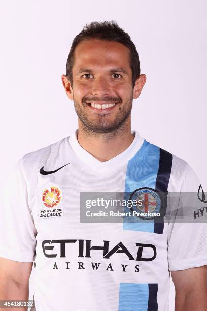 Massimo Murdocca poses during the Melbourne City 2014/15 A-League headshots session at Fox Footy Studios on August 26, 2014 in Melbourne, Australia.