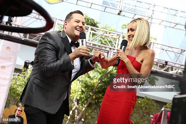 Pictured: TV personalities Ross Mathews and Giuliana Rancic visit E! 'Live From The Red Carpet' at the 66th Annual Primetime Emmy Awards held at the...