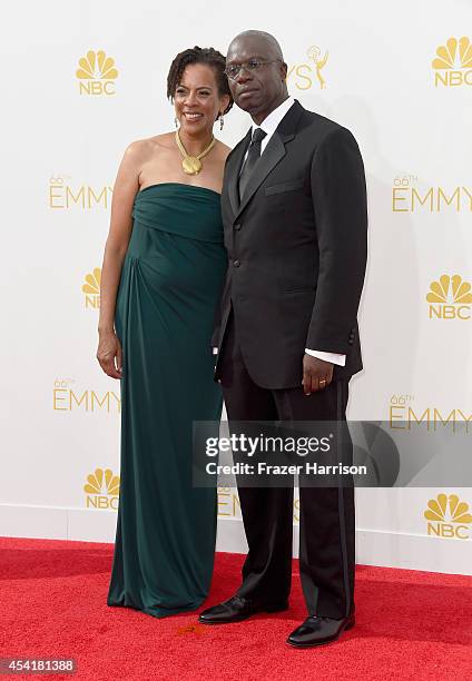 Actors Ami Brabson and Andre Braugher attend the 66th Annual Primetime Emmy Awards held at Nokia Theatre L.A. Live on August 25, 2014 in Los Angeles,...