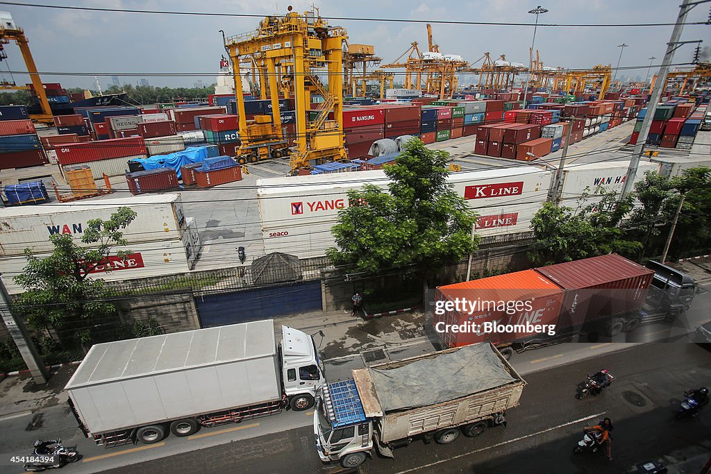 General Views of Shipping Port Ahead Of Thai Export & Import Figures