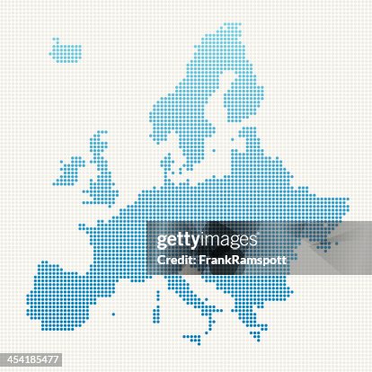 Europe Map Blue Dot Pattern Europe Map Blue Dot Pattern
