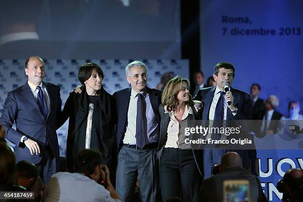 Deputy Prime Minister and Interior Minister Angelino Alfano and Italian ministers Nunzia de Girolamo, Gaetano Quagliariello, Beatrice Lorenzin and...