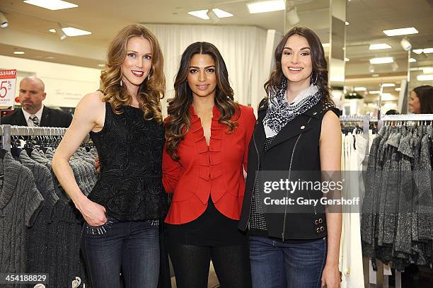 Camila Alves poses with models at the I.N.C. International Concepts Fashion Presentation Hosted By Camila Alves And Ramshackle Glam's Jordan Reid at...