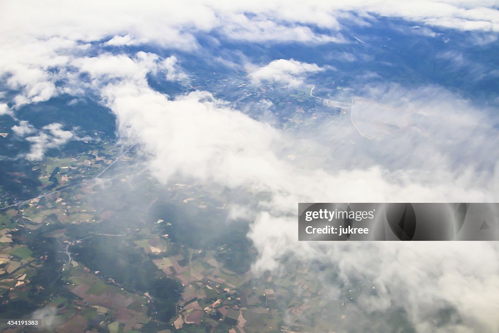 Clouds. view from the window of an airplane flying