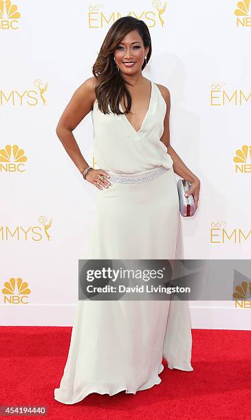 Dancer/TV personality Carrie Ann Inaba attends the 66th Annual Primetime Emmy Awards at the Nokia Theatre L.A. Live on August 25, 2014 in Los...