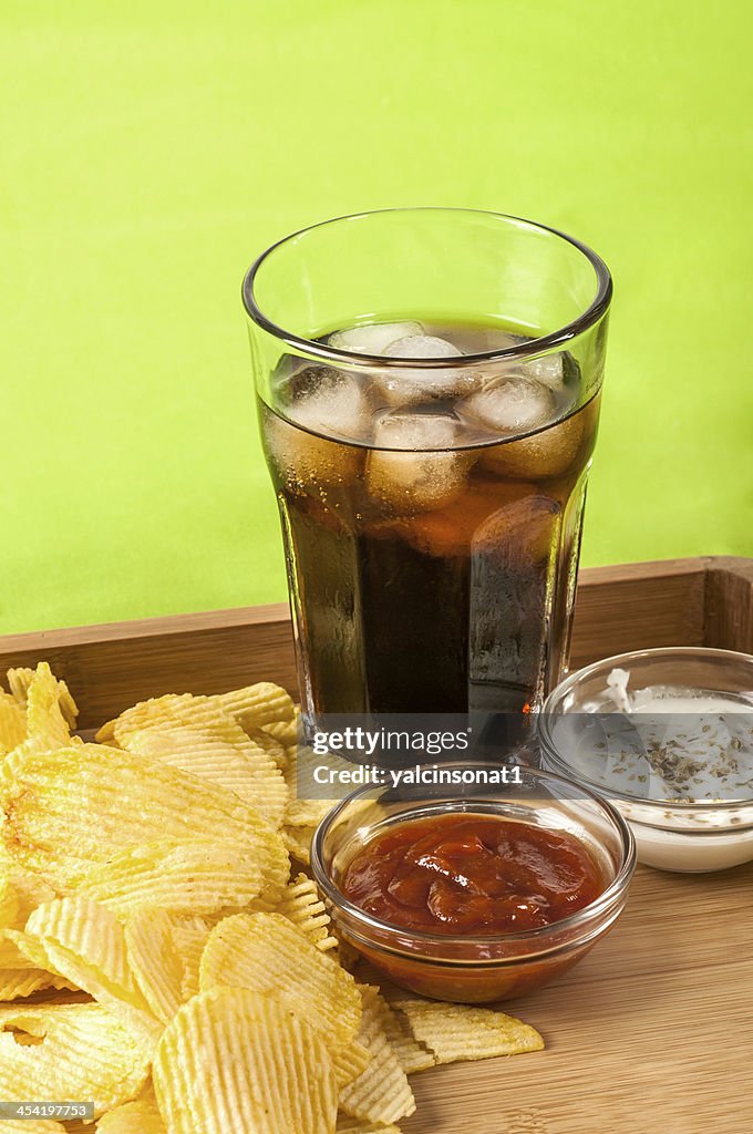 Crisps and coke