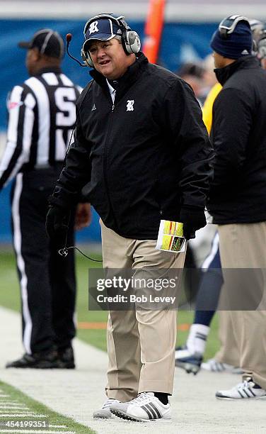 David Bailiff, head coach of the Rice Owls , looks on from the sidelines at Rice Stadium on December 7, 2013 in Houston, Texas.