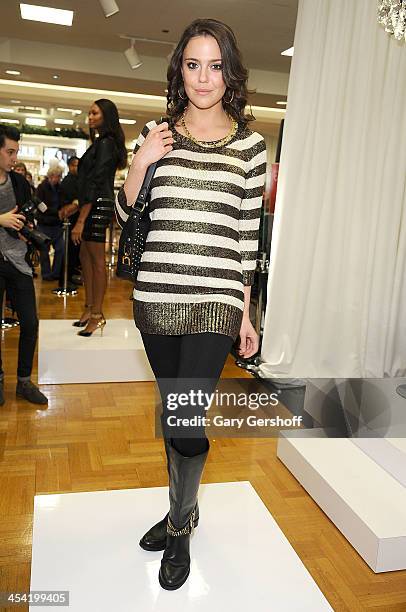 Model poses during the I.N.C. International Concepts Fashion Presentation Hosted By Camila Alves And Ramshackle Glam's Jordan Reid at Macy's...