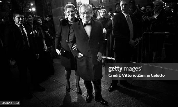 Roberto Maroni and his wife Emilia Macchi attend Teatro Alla Scala 2013/14 Opening on December 7, 2013 in Milan, Italy.