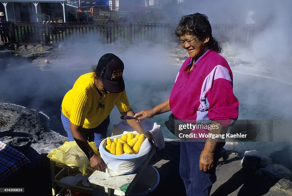 New Zealand, Rotorua, Whakarewarewa Thermal Area, Maori...