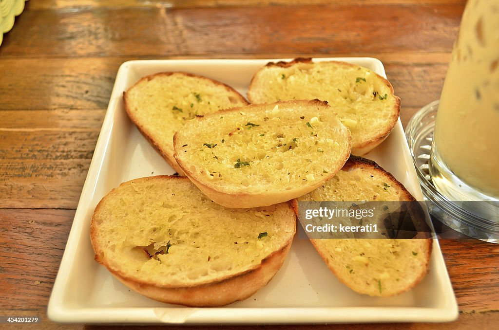 Garlic and herb bread.