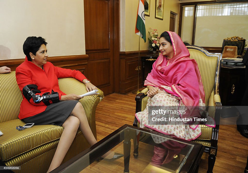 Indra Nooyi Meets Minister Harsimrat Kaur Badal