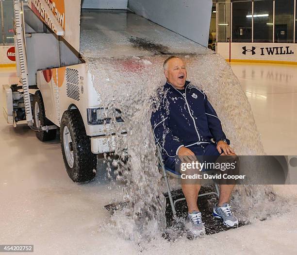 Jake Gardiner dumped a Zamboni full of Ice water on Toronto Maple Leafs head coach Randy Carlyle and then for good measure Nazem Kadri dumped a...