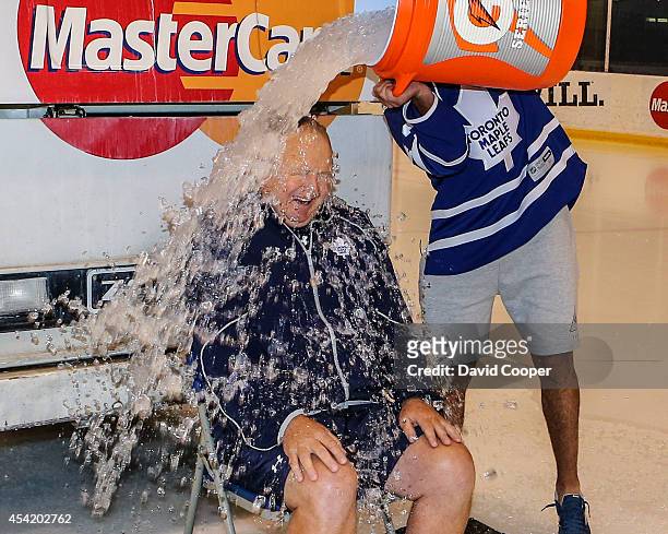 Jake Gardiner dumped a Zamboni full of Ice water on Toronto Maple Leafs head coach Randy Carlyle and then for good measure Nazem Kadri dumped a...