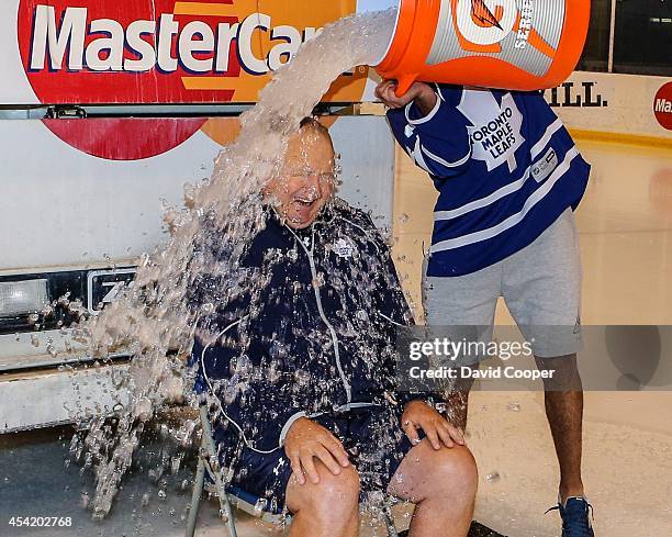 Jake Gardiner dumped a Zamboni full of Ice water on Toronto Maple Leafs head coach Randy Carlyle and then for good measure Nazem Kadri dumped a...