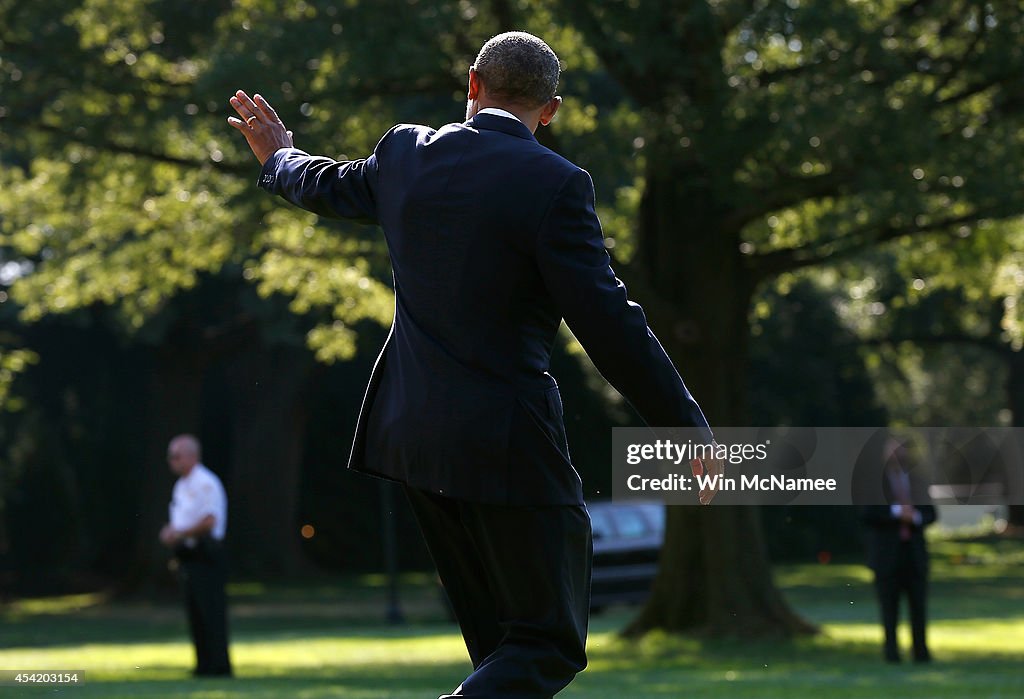 President Obama Departs The White House Enroute To North Carolina